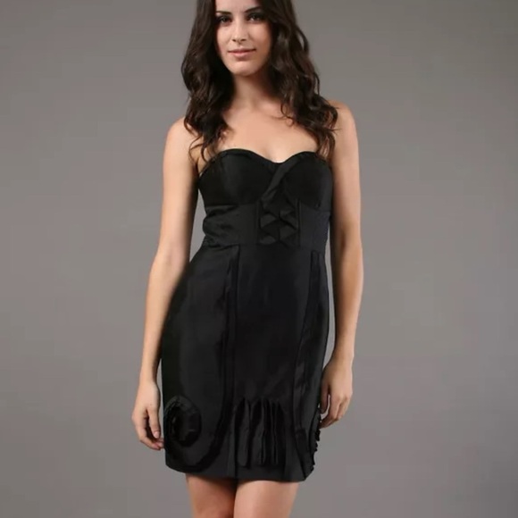 Anthropologie LEIFSDOTTIR Black Onyx Strapless Dress - Picture 8 of 12